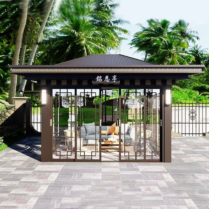 Aluminum alloy pavilion manufacturer's courtyard new Chinese-style pavilion