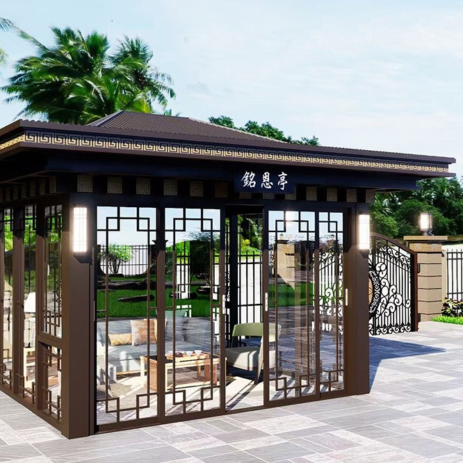 Aluminum alloy pavilion manufacturer's courtyard new Chinese-style pavilion 