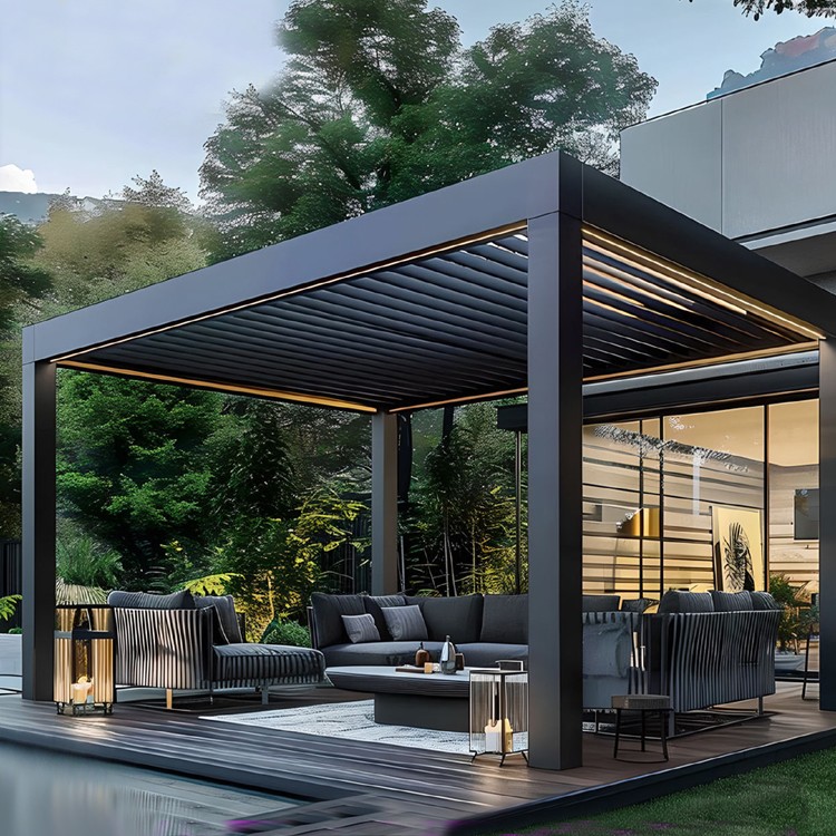 Custom-made garden glazed tile pavilion with anti-corrosion wood-grain imitation for villas