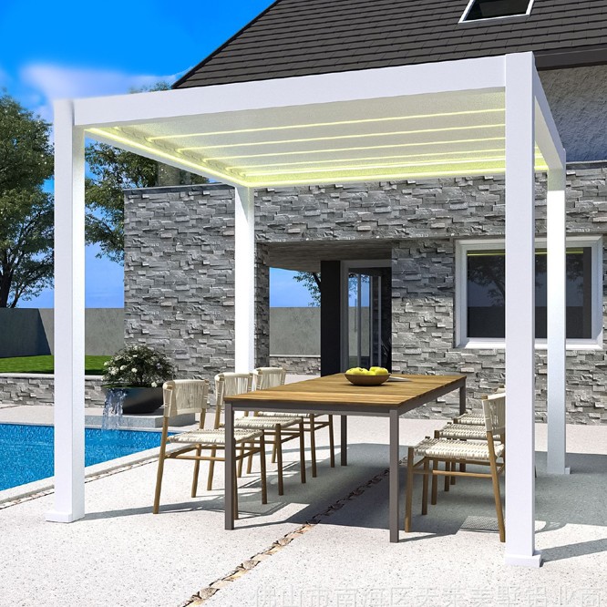 Outdoor courtyard electric louvre pergola 